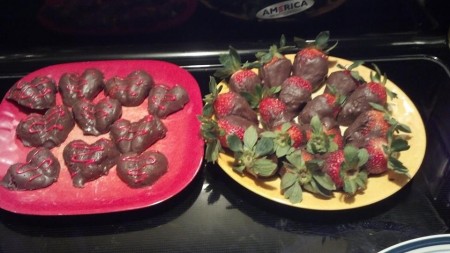 Chocolate Covered Strawberries & Strawberry Hearts